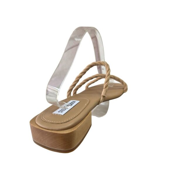 Steve Madden Annah Tan-Nude Strappy Sandal Size 9M Leather Upper Square Toe NWT - Picture 6 of 9